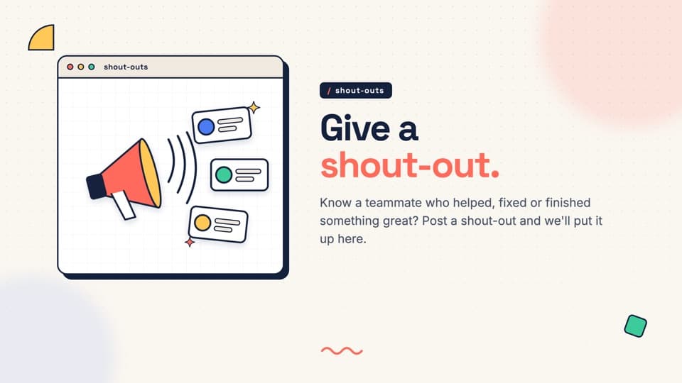 Shout-outs slide