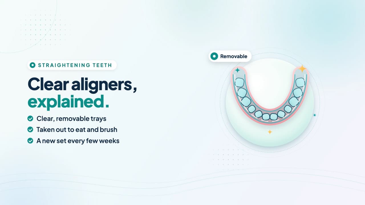 Dentist Stream slide: Clear aligners, explained.