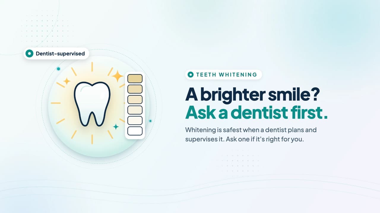 Dentist Stream slide: A brighter smile? Ask a dentist first.